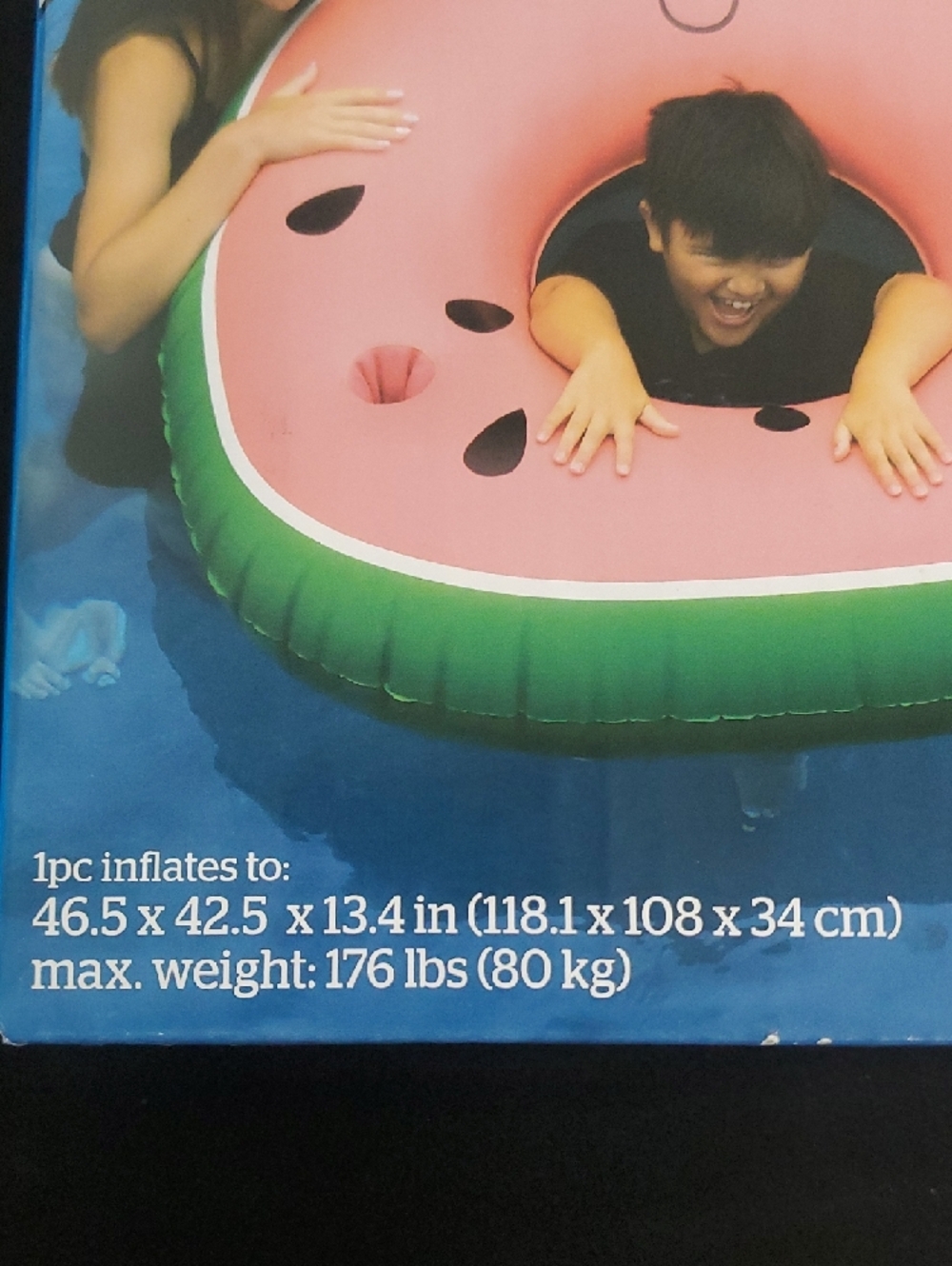 Squishmallows Watermelon Pool Float - Pink, Green & Black - Picture 3 of 3